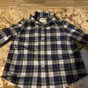 Ralph Lauren Kids Plaid Shirt - Blue, Green, and White